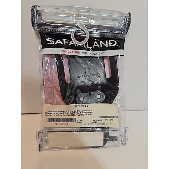 New Safariland Mid-Ride Universal Belt Loop Plain Black 2" Width 6070UBL-2-2 - Picture 1 of 3